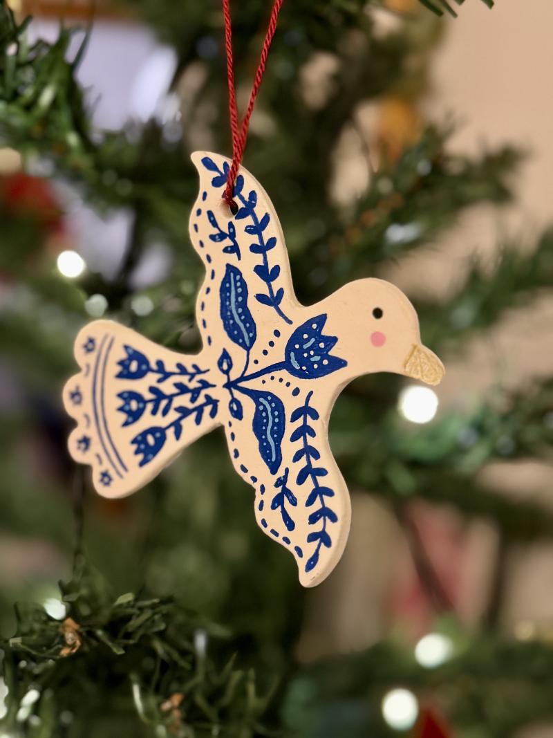 Properly placed in the Christmas tree.